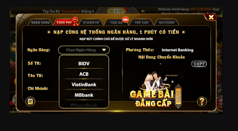 Nhu cầu nạp tiền cùng Hitclub được nhiều bet thủ quan tâm